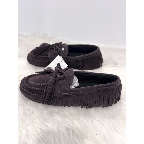 ZARA Woman NWT SS25 Brown Suede Fringe Loafers Shoes Size US 6 EU 36 3507/510 - Picture 9 of 15